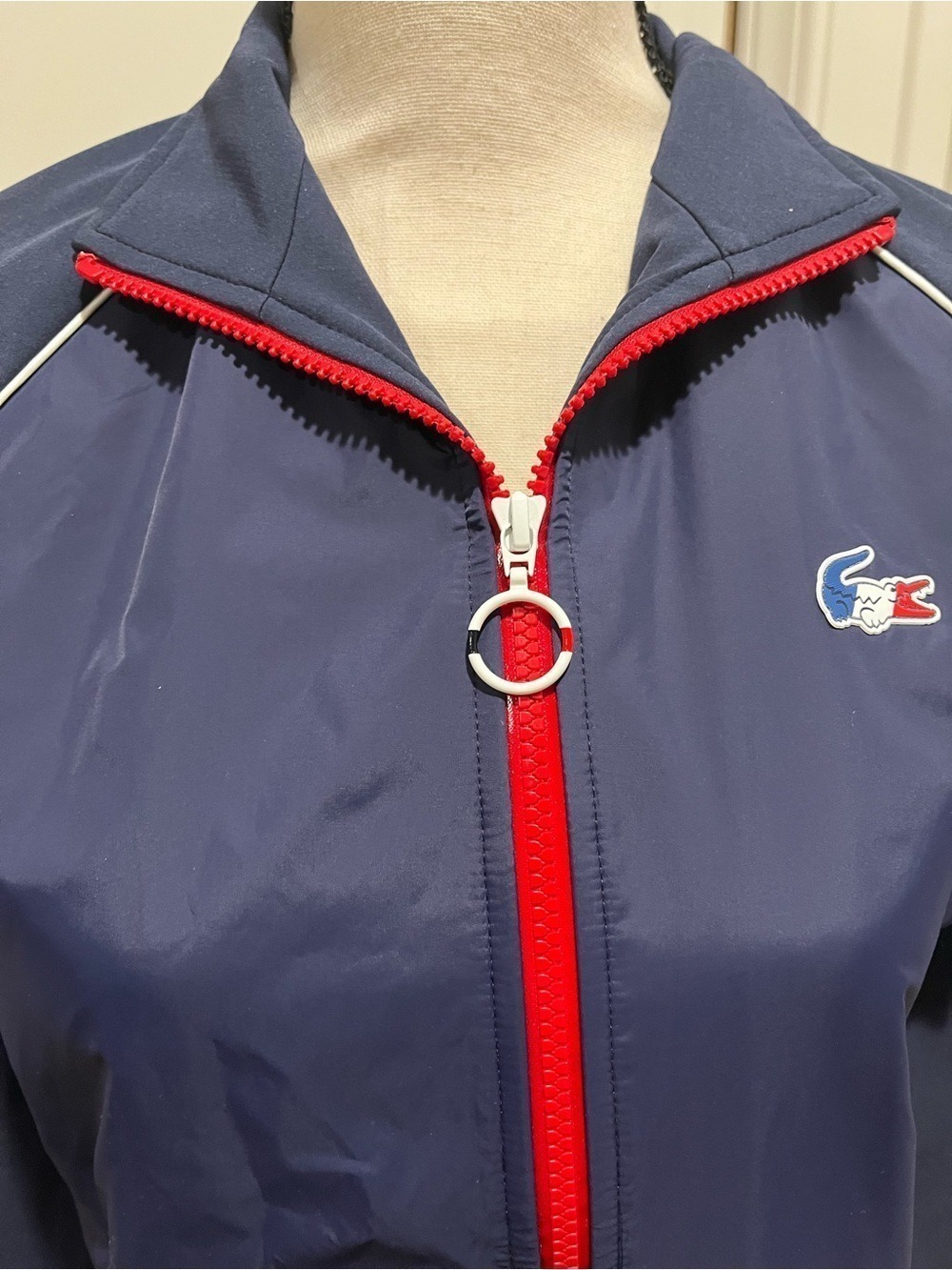 LACOSTE SPORT NAVY FULL ZIP PERFORMANCE WOMEN’s JACKET Size 36 - Picture 4 of 9